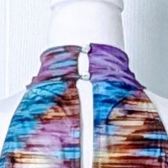 ARIELLA Women's Watercolor Halter Top Blouse Size M Bold Multi Color Print - Picture 3 of 6